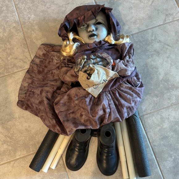 ELAMAS 4 ft Animatronic Halloween Doll With Double Face Glowing Red Eyes - Picture 7 of 9